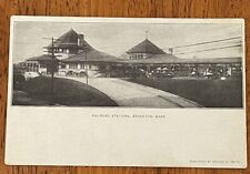 Old Vintage RPPC Real Photo Postcard Railroad Station Brockton  MA picture