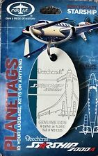 PLANETAGS : BEECHCRAFT 2000A STARSHIP AIRCRAFT SKIN : WHITE & TEAL BI-COLOUR TAG picture