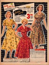 1951 Florida Fashions Golden Luxury Cottons Dresses Color Vintage Look Print Ad picture