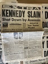 JFK John F Kennedy Lot of 18 Assassination Newspapers, November 22, 1963 - 1968 picture