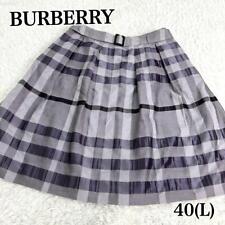 BURBERRY Silk blend flared skirt with belt Check Navy 40 picture