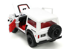 1973 Ford Bronco #008 White with Red and Black Stripes and Red Interior with picture