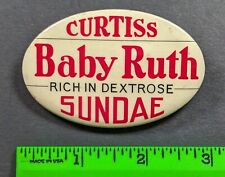 Vintage Curtiss Baby Ruth Sundae Pinback Pin picture