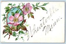 Wheatville Minnesota MN Postcard Border And Flowers Leaves Scene c1910's Antique picture