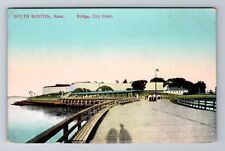 South Boston MA-Massachusetts, Bridge, City Point, Antique Vintage Postcard picture