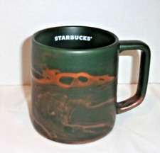 STARBUCKS 2022 Green Copper Swirls 12 ounce COFFEE MUG CUP picture