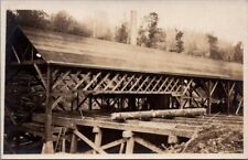 LUMBERING, Large Log at at Lumber Mill Real Photo Postcard picture