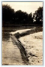 c1910's Jackson Dam Stockton Kansas KS Waterfalls RPPC Photo Antique Postcard picture