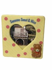 Vintage Figi Yellow Plastic Picture Frame Brown Bear Someone Sweet & Nice picture