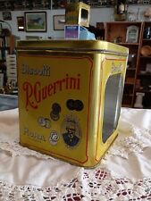 Vintage R Guerrini Biscotti Roma Tin Yellow w/See Through Front 8”X7” picture