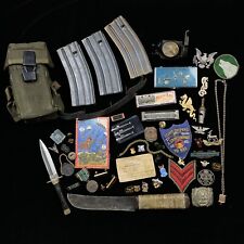 WWII US Army Navy Merchant Marines Big Military Dealer Lot Pins Medals Etc. picture