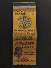 1940s Apache Hotel Las Vegas Nevada Front Strike Matchbook Cover Binion's picture
