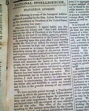 Best James Buchanan Presidential Inauguration Inaugural Address 1857 Newspaper picture