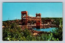 Houghton MI-Michigan, New Bridge, Copper Country, Vintage Souvenir Postcard picture