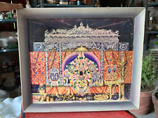 Antique Old God Shri Badrinath Shringaar Darshan Lithograph Print Wooden Framed picture
