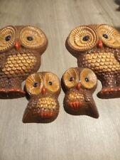 Owl Wall Plaques Hanging Decor 4 Foam Retro vintage MCM Family picture