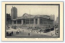 c1940 New York Public Library Central Building Avenue Street Facades NY Postcard picture