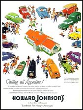 1954 Howard Johnson's motor lodge travel cars family vintage art Print Ad  adL23 picture