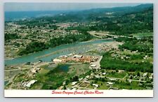 Aerial View Of Scenic Oregon Coast Chetco River Vintage Postcard 0872 picture