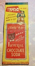 VINTAGE MATCH BOOK COVER IMPERIAL CHOCOLATE SODA picture