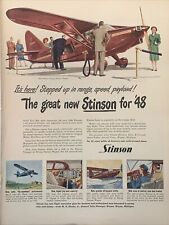 1947 STINSON VOYAGER  personal plane print ad.  The Great New Stinson For 48' picture