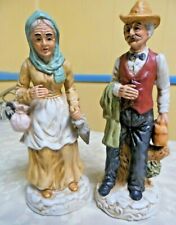 Vintage Country Old Man & Old Lady Figurines picture