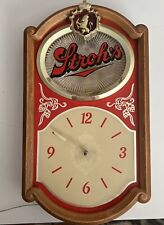 Vintage 1987 Stroh's  Beer Lighted Sign Clock Mancave Clock Does Not Work Lights picture
