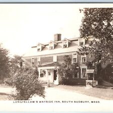 c1930s Sudbury, MA RPPC Longfellow's Wayside Inn House Real Photo Postcard A262 picture
