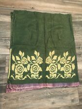 Vintage 50’s Wool Cotton Blend Blanket Satin Trim 60 x 68 picture