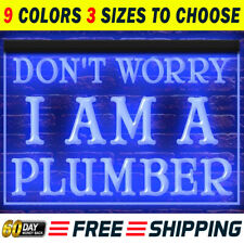 Plumber Pipe Fitter Repair Service LED Neon Light Sign Open Wall Art Lamp Décor picture
