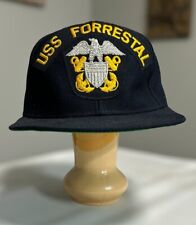Vintage New Era USS Forrestal Cap US Navy Ship Fitted 6 3/4 picture