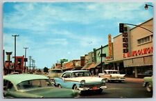 Reseda California Main Business Center San Fernando Valley Old Cars Postcard picture