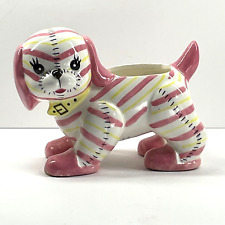 VTG Reliable Glassware & Pottery Co. Pink Plush Look Ceramic Dog Planter Y638 picture