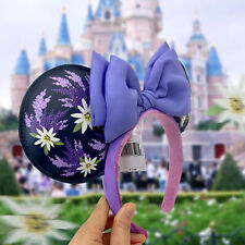 Disney-Parks French Lavender Lilac Purple Flower Minnie Mouse Ears Headband picture