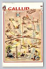 Gallup NM-New Mexico, Scenic Map Greetings, Points of Interest Vintage Postcard picture