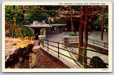 Clarksville Tennessee~Dunbar Cave Entrance~Linen Postcard picture