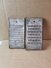 Vintage Set of 2 RAPID Brand Metal Cheese-Potato Graters- Md Shred & Sm Shred-GC picture