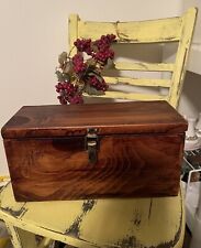 Antique Primitive Small Wood hinged Box Chest Handmade As Found picture