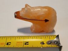Early Native Zuni Carved Stone Bear Fetish Healing Red Arrow 2.5