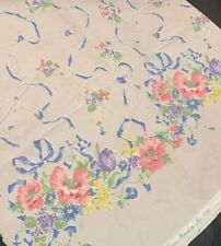 Daisy Kingdom Fabric Vintage Bows Powder Blue RARE Country Garden Bouquet 47”x46 picture