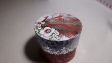 MUSIC BOX & TRINKET BOX - PEACOCK on cover of & a bar Cinnamon Apple soap - NEW  picture