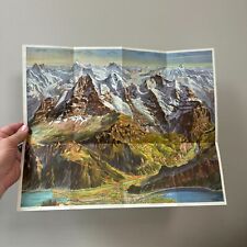 VTG c.1960s Jungfrau Railway Travel Brochure w/ Mountain Map Swiss Switzerland  picture