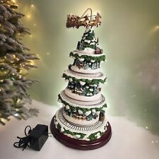 Thomas Kinkade Wonderland Express Animated Christmas Tree W/Trains Music in Box picture