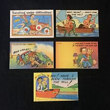 Lot Of 5 Vintage Comic Humor Romance Postcards. 3 DVB 2 Linen. All UNP picture