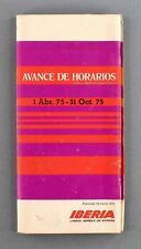 IBERIA ADVANCE AIRLINE TIMETABLE SUMMER 1975 SPAIN HORARIOS SCHEDULE SPAIN picture