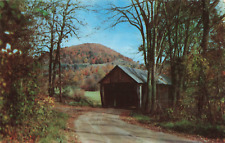 Chelsea & South Royalton Vermont, Covered Bridge, White River, Vintage Postcard picture