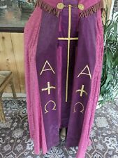 Handmade Catholic Priest Clergy Chasuble Matching Cope Metal Fastener Vintage  picture