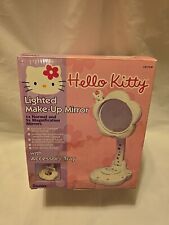VTG 2001 Sanrio Hello Kitty Lighted Foldable Make Up 5” Mirror w/ Tray -  picture