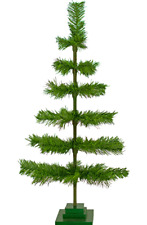24'' Alpine Green Christmas Tree Tinsel Feather Style Holiday Tree 2FT Table-Top picture