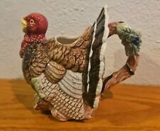 Vtg  FITZ FLOYD Omnibus Ceramic Turkey Creamer Pitcher  Thanksgiving AS IS 1994 picture